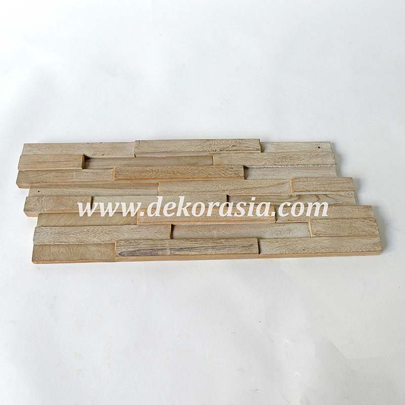 Square Teak 323 White Washed, Wall Cladding for Decoration